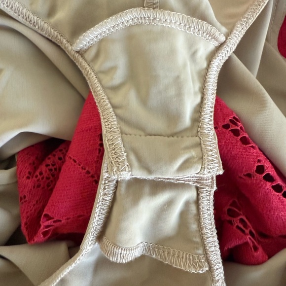 For Love and Lemons Gianna Red Lace Midi Bodycon Dress Sheer  XS - Picture 9 of 13